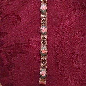 Vintage Victorian Mesh Rose Bracelet EUC
